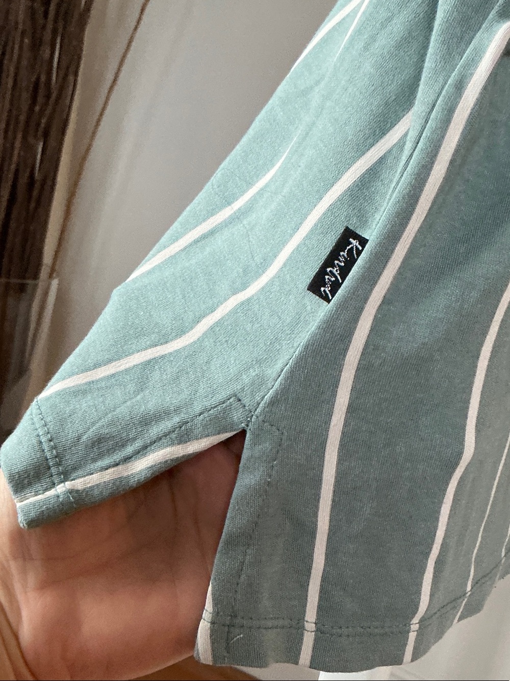 Casual Striped Top - Green/White - Picture 3 of 5